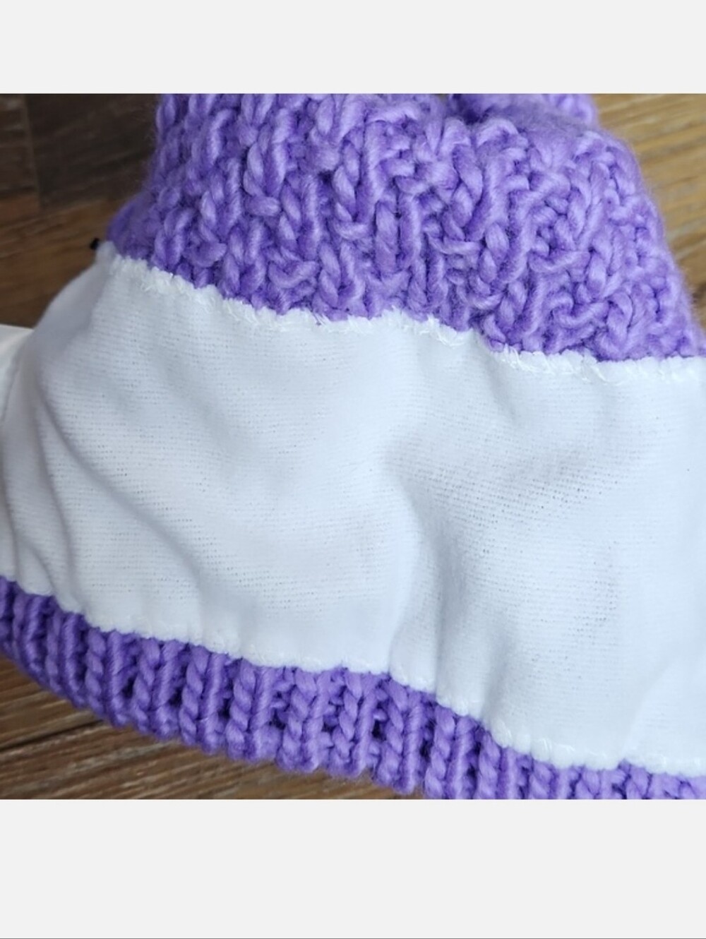 NWT Eddie Bauer Cabin Faux Fur Pom Beanie Deep Lilac Purple - Picture 8 of 10